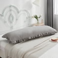 thumbnail image 5 of Move Over Light Grey Ruffle Body Pillow Sham 20x54 inches Ruffled Pattern Body Pillowcase 100% Washed Microfiber, 5 of 9