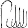 thumbnail image 1 of Baitholder Fishing Hooks Long Shank Beak Jig Hooks,100Pcs Black Jig Fishing Hooks Offset with 2 Baitholder Barbs Size:#4-6/0, 1 of 7