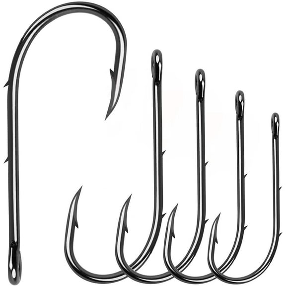 VanRolldex 100 Pieces High Carbon Steel Bait Holder Hook, Size 4/0