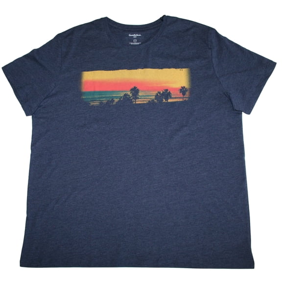 Goodie Fellow Men's Short Sleeve Palm Beach Sunset T-Shirt (Medium)