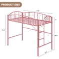 thumbnail image 2 of Loft Bed Twin Size, Heavy Duty Metal Loft Bed Frame with Arched Guardrail and Safety Ladder, Space-Saving, No Box Spring Needed,Pink, 2 of 7