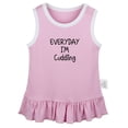thumbnail image 1 of Everyday I'm Cuddling Funny Dresses For Baby, Newborn Babies Skirts, Infant Princess Dress, 0-24M Kids Graphic Clothes (Pink Sleeveless Dresses, 12-18 Months), 1 of 4