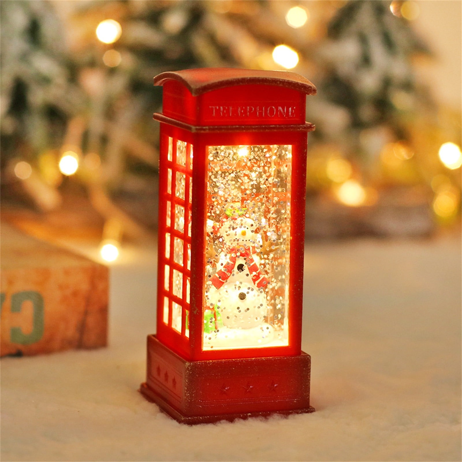 Heiheiup Christmas Decoration Led Christmas Telephone Booth Led Wind Lamp  Decoration Home Props Red Light Phone Booth 10ml Easter Arts And Crafts for  Kids 4-6 