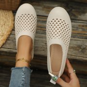 Flats Shoes for Women Casual Slip On Flat Shoes Breathable Mesh Loafers Comfortable Lightweight Walking Shoes For,Beige,CN:42(US:8.5)