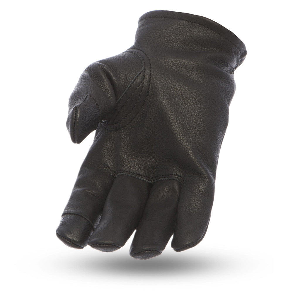 First Mfg Co - Roper - Men's Motorcycle Biker Riding Black Leather Gloves - Touch Screen Support