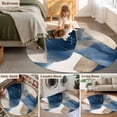 thumbnail image 5 of Navy Blue Geometric Round Area Rug 4 FT, Non Slip Indoor Outdoor Rug, Abstract Art Modern Washable Soft Circular Carpet Non-Shedding Floor Mat for Coffee Table Nursery Foyer Balcony, 5 of 8
