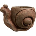 thumbnail image 3 of Classic Home and Garden Cement Buddies Indoor Outdoor Planter with Drainage Hole, Smiling Snail, Rust Brown, Large, 8in, 3 of 4