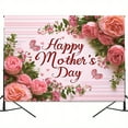 thumbnail image 3 of Happy Mother'S Day Polyester Backdrop Banner - Pink Floral & Roses Design for Mom'S Special Day - Versatile Wall Decor for Wedding, Birthday, Anniversary, 3 of 4