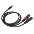thumbnail image 1 of Dual Female XLR to 3.5mm Y Splitter Cable, XLR to 1/8 Inch Stereo Aux Interconnect Microphone Connector Adapter Cable, Noise Reduction, for Mixer CD Player, 1 of 7
