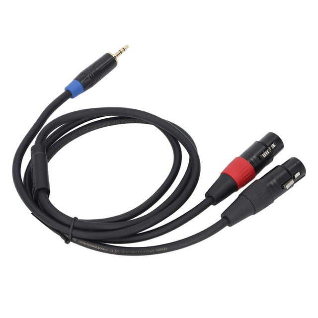 Dual Female XLR to 3.5mm Y Splitter Cable, XLR to 1/8 Inch Stereo Aux Interconnect Microphone Connector Adapter Cable, Noise Reduction, for Mixer CD Player
