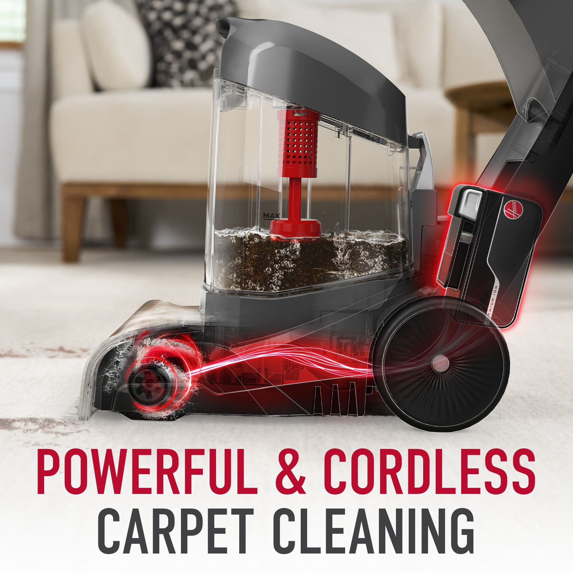 Hoover Residential Vacuum Onepwr Smartwash Cordless Carpet Cleaner Machine, V