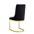 thumbnail image 3 of Modern Dining Room Chairs Set of 2, Upholstered Kitchen Chairs with Ergonomic High Backrest and Soft Seat Cushion, Luxury Metal Side Chair for Living Room, Bedroom, Restaurant, Black, 3 of 8
