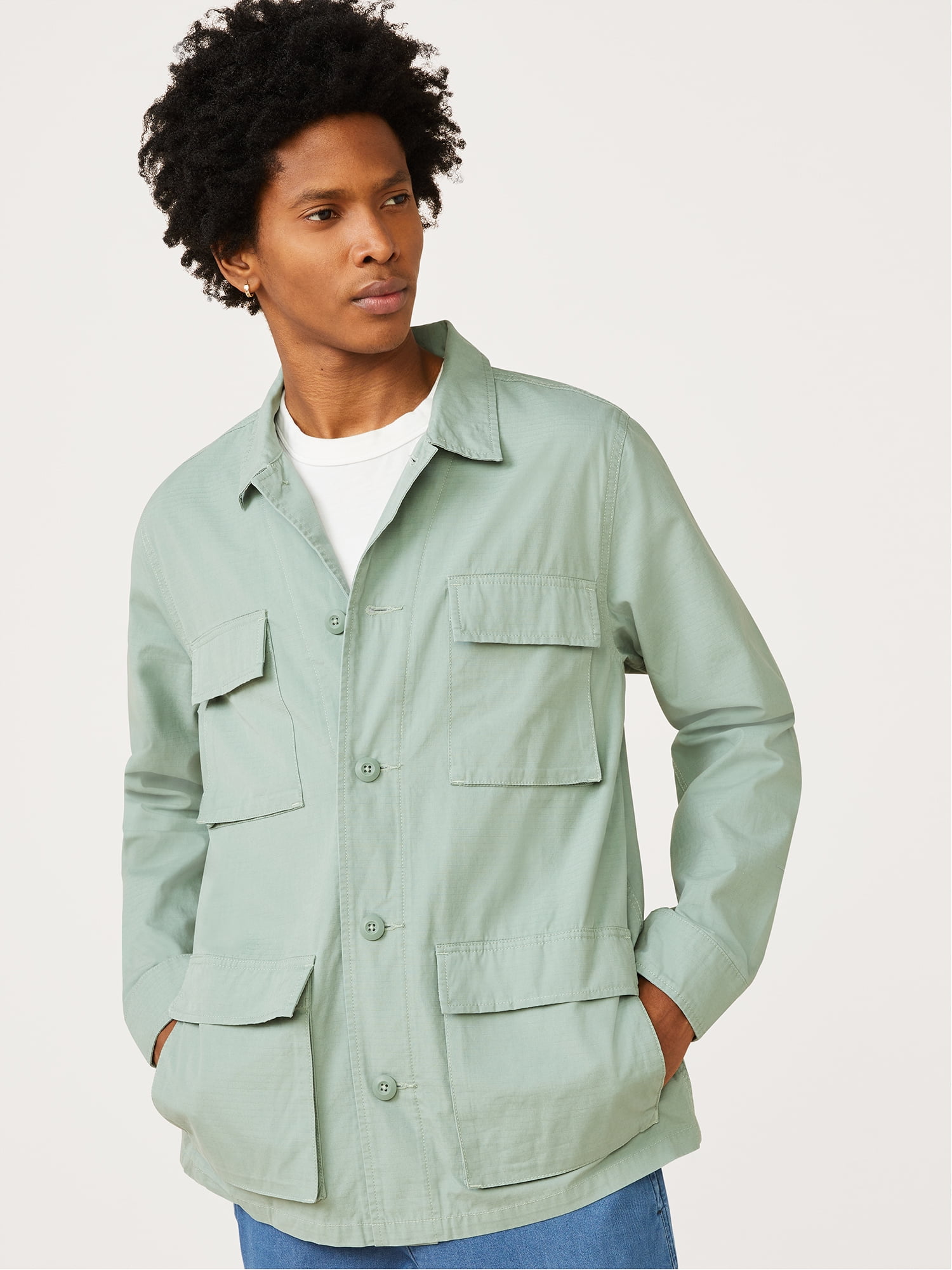 Free Assembly Men's Fatigue Jacket with 