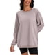 thumbnail image 2 of Sudadera de mujer ATHLECHIC con cuello redondo, de manga larga, con capucha, pulóver oversized, túnica de moda XL color café, 2 of 4