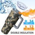 thumbnail image 5 of Camouflage 40oz Tumbler– Stainless Steel Insulated Tumbler with Handle and Straw, Large Capacity Travel Cup for Hot & Cold Drinks, 5 of 6