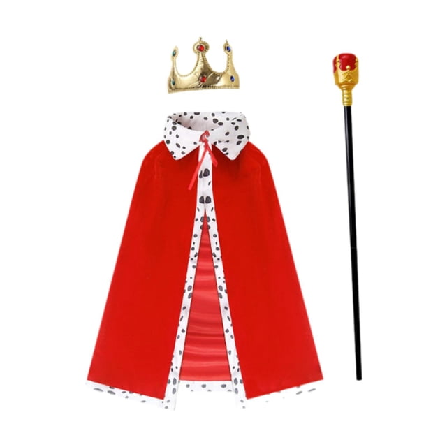 Juego de vestuario de Robe con palo, resistente, de reina para niños adultos adolescentes , Rojo