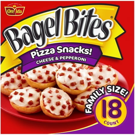 Bagel Bites Cheese & Pepperoni Mini Pizza Bagel Frozen Snacks, 18 ct Box