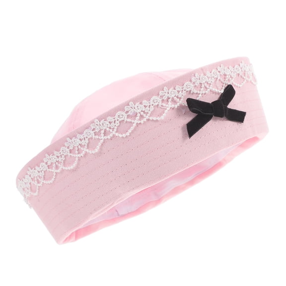 PAMINGONO 1Set Sailor Hat Brimmed Design Nautical Hats for Women Pink Cotton Cloth for Cosplay