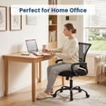 thumbnail image 2 of Atilioo Ergonomic Office Chair with Lumbar Support, Computer Desk Mesh Chair with Height Adjustable 360° Swivel, Fixed Armrest, Black, 2 of 12