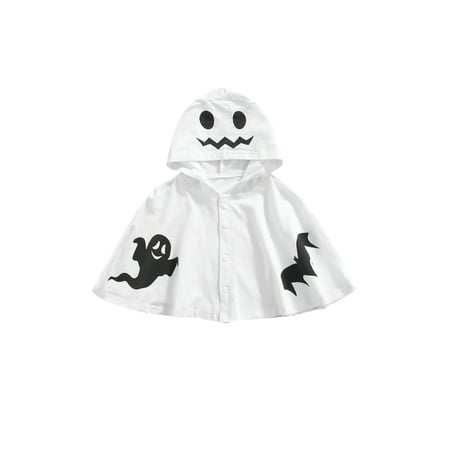 

Kiapeise Kids Cloak Halloween Cartoon Patterns Print Hooded Coat Jacket