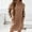 Khaki, variant on Women's Solid Hooded Sweater Dress Long Sleeve Autumn Winter Casual Pullover Hoodie Tunic Top