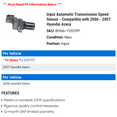 thumbnail image 2 of Input Automatic Transmission Speed Sensor - Compatible with 2006 - 2007 Hyundai Azera, 2 of 2