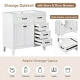 thumbnail image 4 of Tcbosik 36" Bathroom Vanity Base, Modern Wood Storage Cabinet with Doors, 3 Drawer, White, 4 of 10