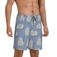 thumbnail image 2 of Kdxio Cute Fat Cat Print Mens Sleep Shorts Bottoms Soft Comfy Pajama Wear Pants with Drawstring Pockets, 2 of 7