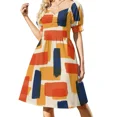 thumbnail image 1 of Vestido de manga corta con estampado de pinceladas Falda de mujer ropa de verano para mujer, 1 of 7