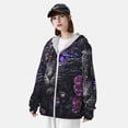 thumbnail image 3 of Lsque Purple-Eyed Floral Leopard UPF 50+ Lightweight Sun Protection Men's Women's Long Sleeve Shirt, Hoodie Performance -Large, 3 of 9