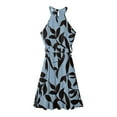 thumbnail image 5 of WULMLEO Below The Knee Party Pretty Dresses Ladies Summers Tanks Halter Neck Evening Dresses Women Soft Comfort Blue XL, 5 of 6