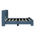 thumbnail image 4 of Upholstered Bed with Rectangular Headboard (Twin), Blue, 4 of 8