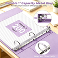 thumbnail image 2 of CTCMSP 3 Ring Binder with Dividers Tab Fits 200 Sheets of 8.5x11 Paper,1 Inch Durable Heavy Duty,Customizable Clear Cover with Inside Pockets, 2 of 7