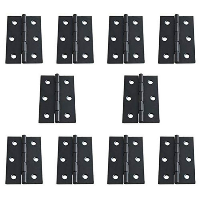 20 bisagras pequeñas para puerta de acero inoxidable, bisagras plegables a tope, muebles para el hogar, bisagras para puerta de gabinete de piano con tornillos de acero inoxidable (negro, 2 pulgadas)