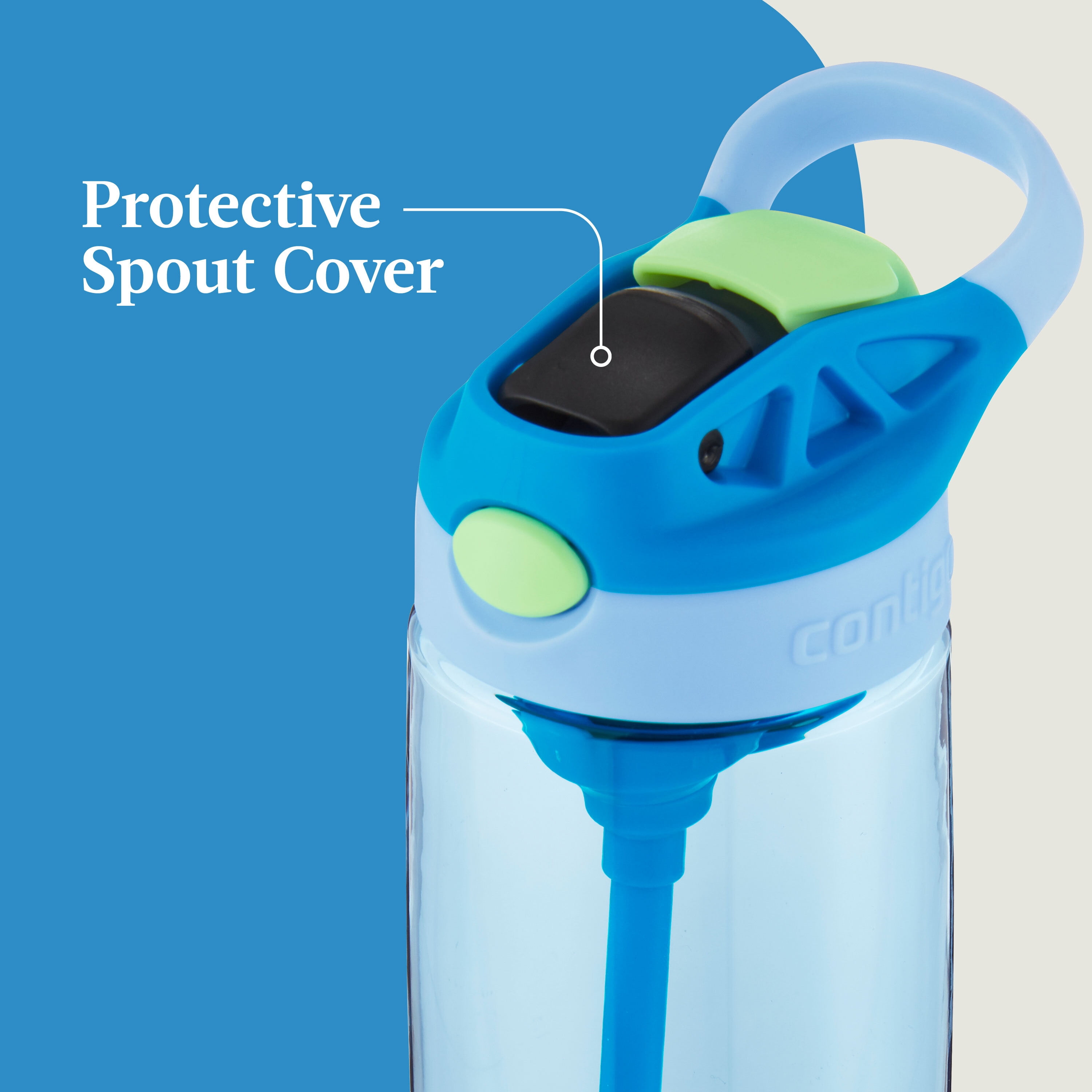 Contigo Fit Plastic Water Bottle with AUTOSPOUT Straw Lid, Blue Amp, 32 fl  oz.