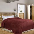 thumbnail image 3 of Fleece Bed Blanket King Size, Soft Warm Teddy Sherpa Blanket, Lightweight Plush Microfiber Fleece Shaggy Throw Blanket for Sofa Couch Bed (90" x 108", Maroon Red) Unique Bargains Manta, 3 of 8