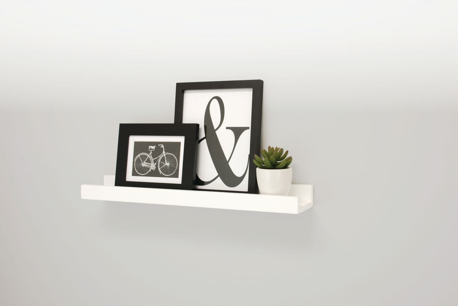 hometrends Gallery White Ledge Shelf, 23"L x 2"H x 4"D