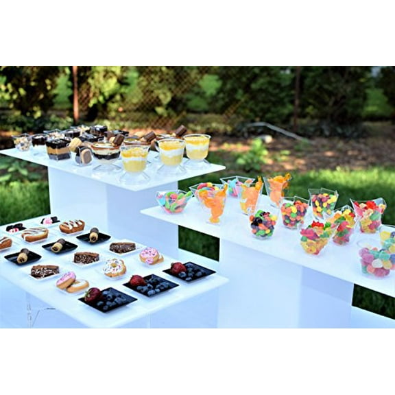 Exquisite 2.75" Clear Plastic Mini Dessert Cup With Lid/Stand - 5 oz - 20 Count