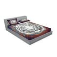 thumbnail image 2 of Ambesonne Animal Fitted Sheet & Pillow Sham Set, Tiger from Outer Space, Full, Brown White and Black, 2 of 2