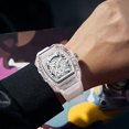 thumbnail image 2 of UTHAI BK134 Personalized Transparent Hollow Barrel Quartz Watch Casual Fashion Sports Waterproof Calendar Men's Watch, 2 of 4