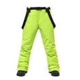thumbnail image 2 of Domzest Womens Ski Pants Insulated Waterproof Winter Snowpants Warm Skiing Pants Fleece Thermal Bibs Overalls with Pocket Saffron M, 2 of 8
