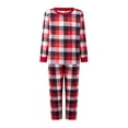 thumbnail image 5 of Nibbcoa Family Christmas Pajamas Matching Sets Long Sleeve Crew Neck Plaid Print Tops and Pants, 5 of 6