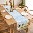 thumbnail image 3 of Table Runner 60 Inches Long for Kitchen Dining, Gnomes Sunflower Dresser Scarf Farmhouse, Dining Table Decorations for Wedding/Parties, Elegant Pastoral Summer Botanical Wooden 13 x 60 In, 3 of 8