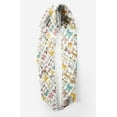 thumbnail image 2 of Bimba White Multi Bow & Dots Pure Silk Printed Head Bandanas Summer Neck Wrap Scarf 40 x 80 Inches, 2 of 6