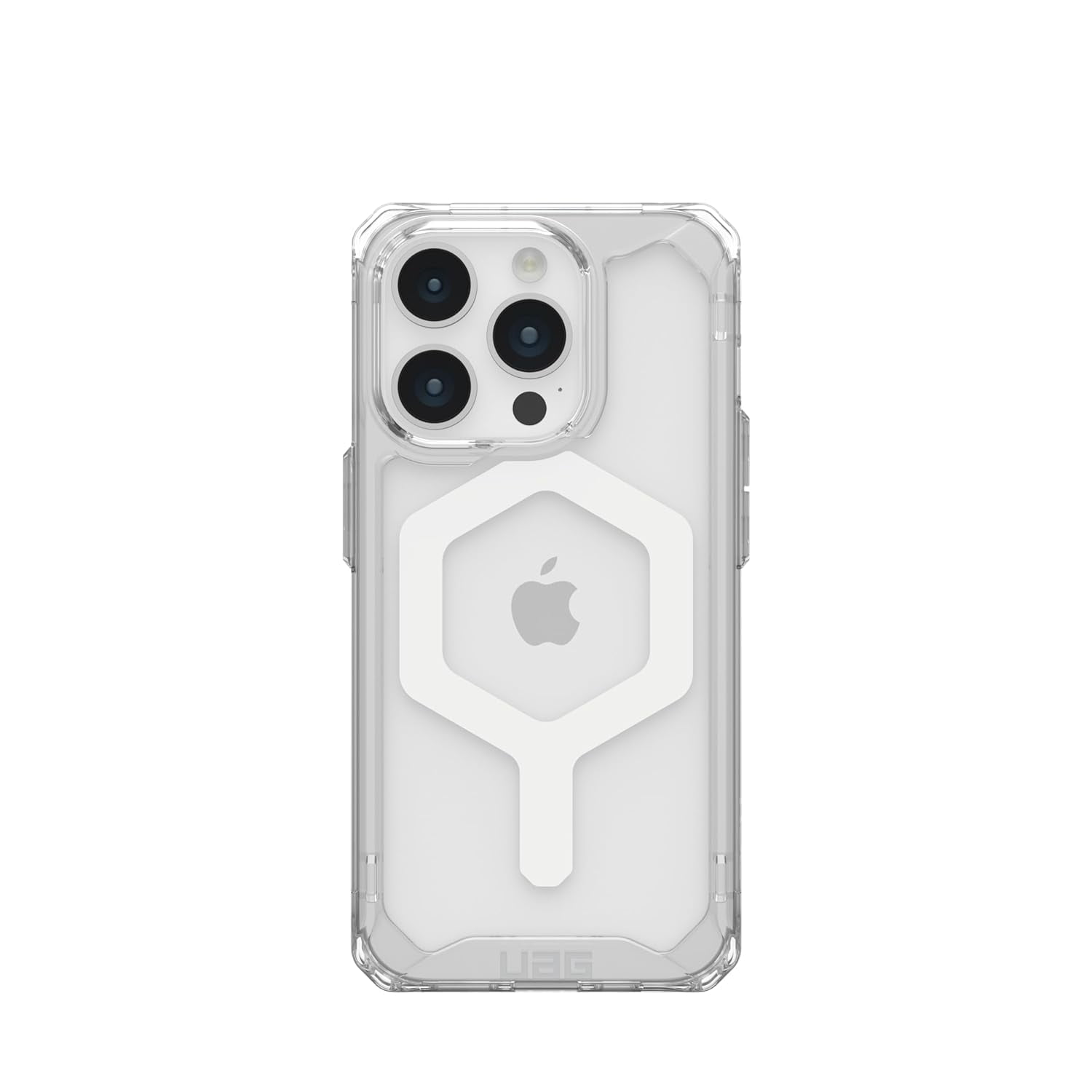 UAG iPhone 15 Pro Case 6.1" Plyo Ice/White Built-in Magnet Compatible with MagSafe Charging Rugged Anti-Yellowing Transparent Dropproof Protective Cover