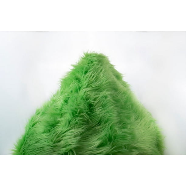 FabricLA Fake Fur Shaggy Fabric by The Yard (Lime Green)