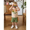 thumbnail image 6 of Cenuakty Toddler Baby Boy Birthday Dinosaur Outfit Short Sleeve T-shirt and Shorts 2 Piece Summer Set, 6 of 9