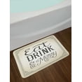 thumbnail image 2 of Eat Drink and Be Merry Bath Mat, Old Fashion Classic Lifestyle Vintage Christmas Message, Plush Bathroom Decor Mat with Non Slip Backing, 29.5" X 17.5", Beige and Charcoal Grey, by Ambesonne, 2 of 2
