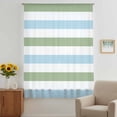 thumbnail image 3 of Sage Green Blue Striped Sheer Curtains 45 Inches Long, Farmhouse Sage Green Stripes Light Filering Curtains, Breathable Simi Curtain Privacy Drapes for Kitchen Bathroom Small Window Treatment, 3 of 9