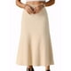 thumbnail image 1 of FALDA MIDI DE PUNTO RIBETEADA A-LINE PARA MUJERES INSPIRADA CHIC, CINTURA ALTA ELÁSTICA Y ESTIRABLE, COLOR BEIGE, 1 of 6